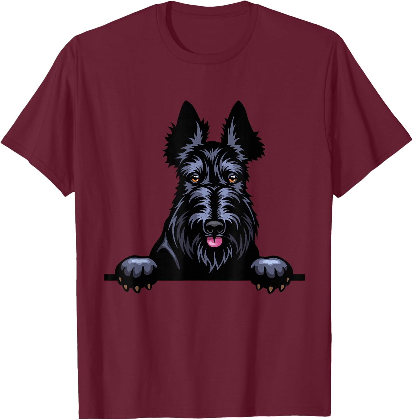 Scottish Terrier Dog Breed Popping Up Fun Scottie Owner T-Shirt - T-Shirt | Maroon