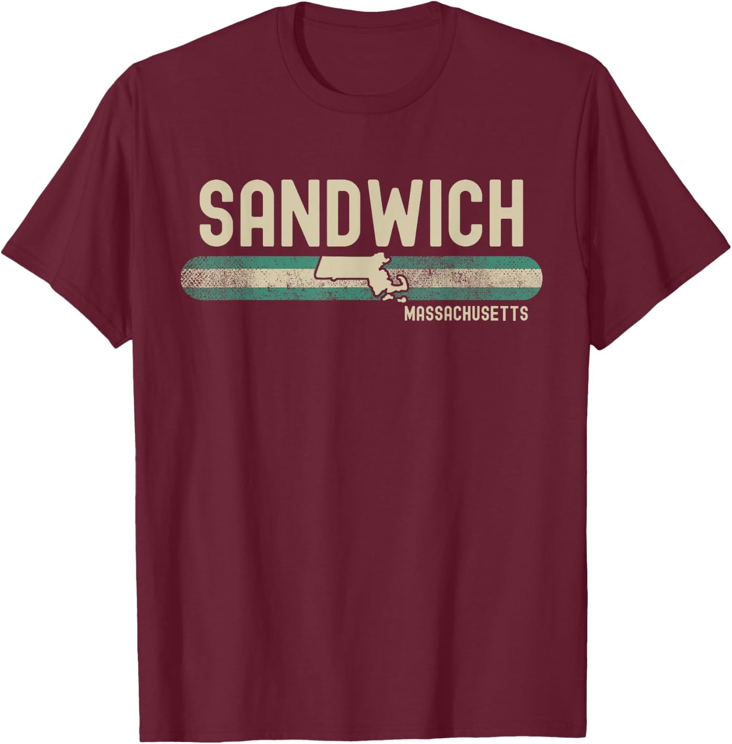 Sandwich MA | Massachusetts | Travel & 80s Style T-Shirt - T-Shirt | Maroon