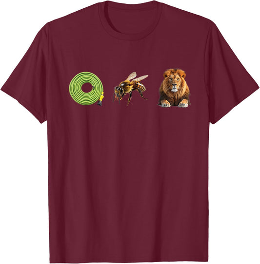 Hose Bee Lion Meme Realistic Costume Funny Pun Ho's Be Lying T-Shirt - T-Shirt | Maroon