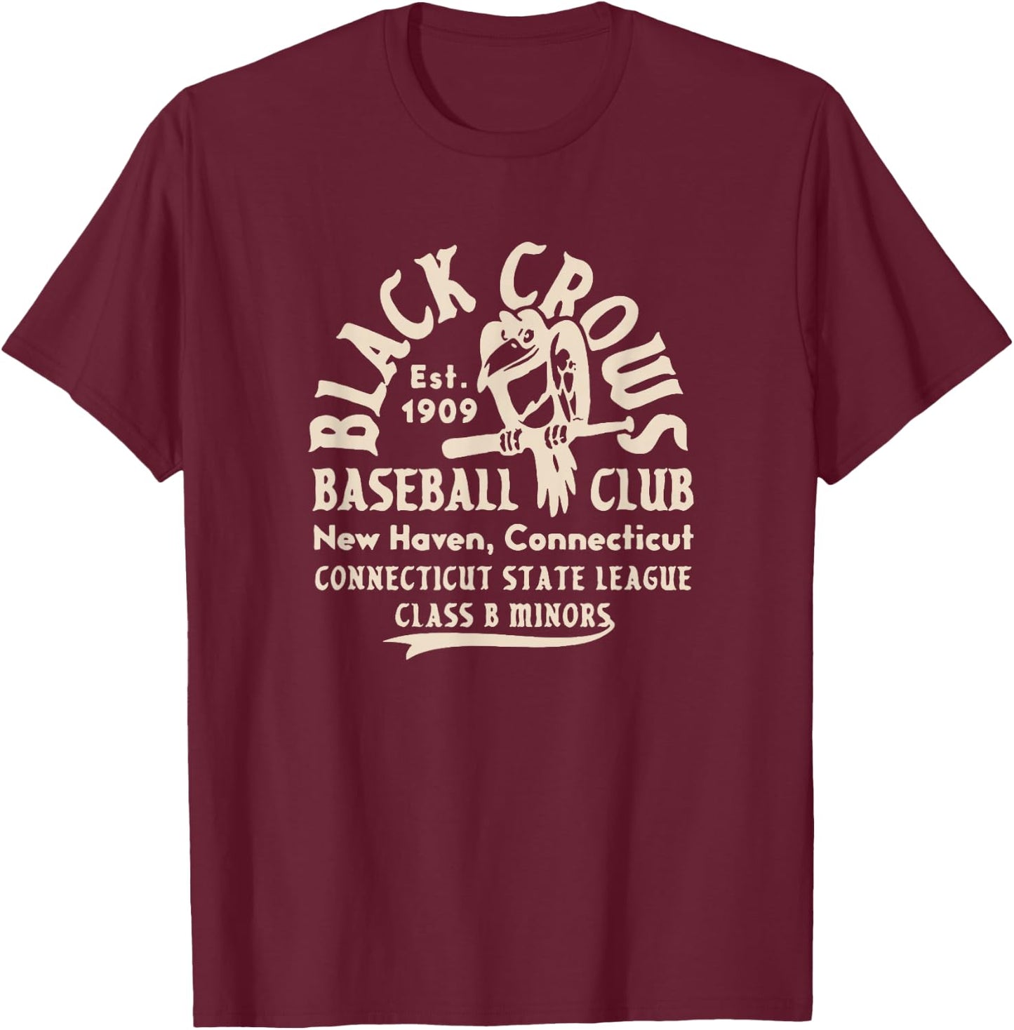 Vintage Crowes Defunct Connecticut New Haven Baseball Club T-Shirt - T-Shirt | Maroon