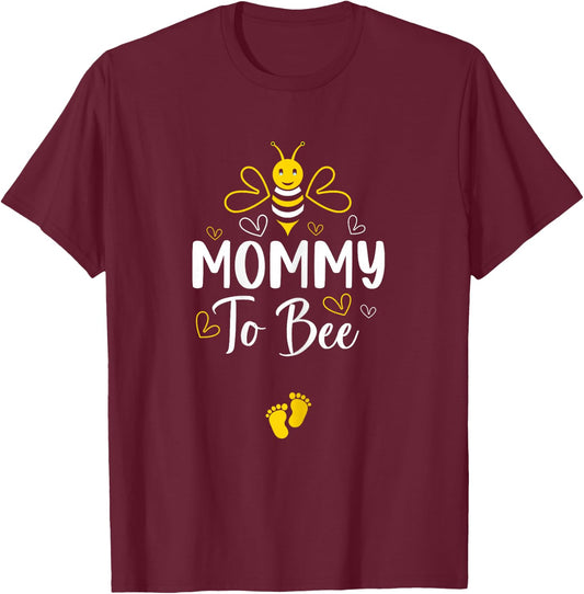 Mommy to Bee Pregnancy Announcement Baby Shower Mommy T-Shirt - T-Shirt | Maroon