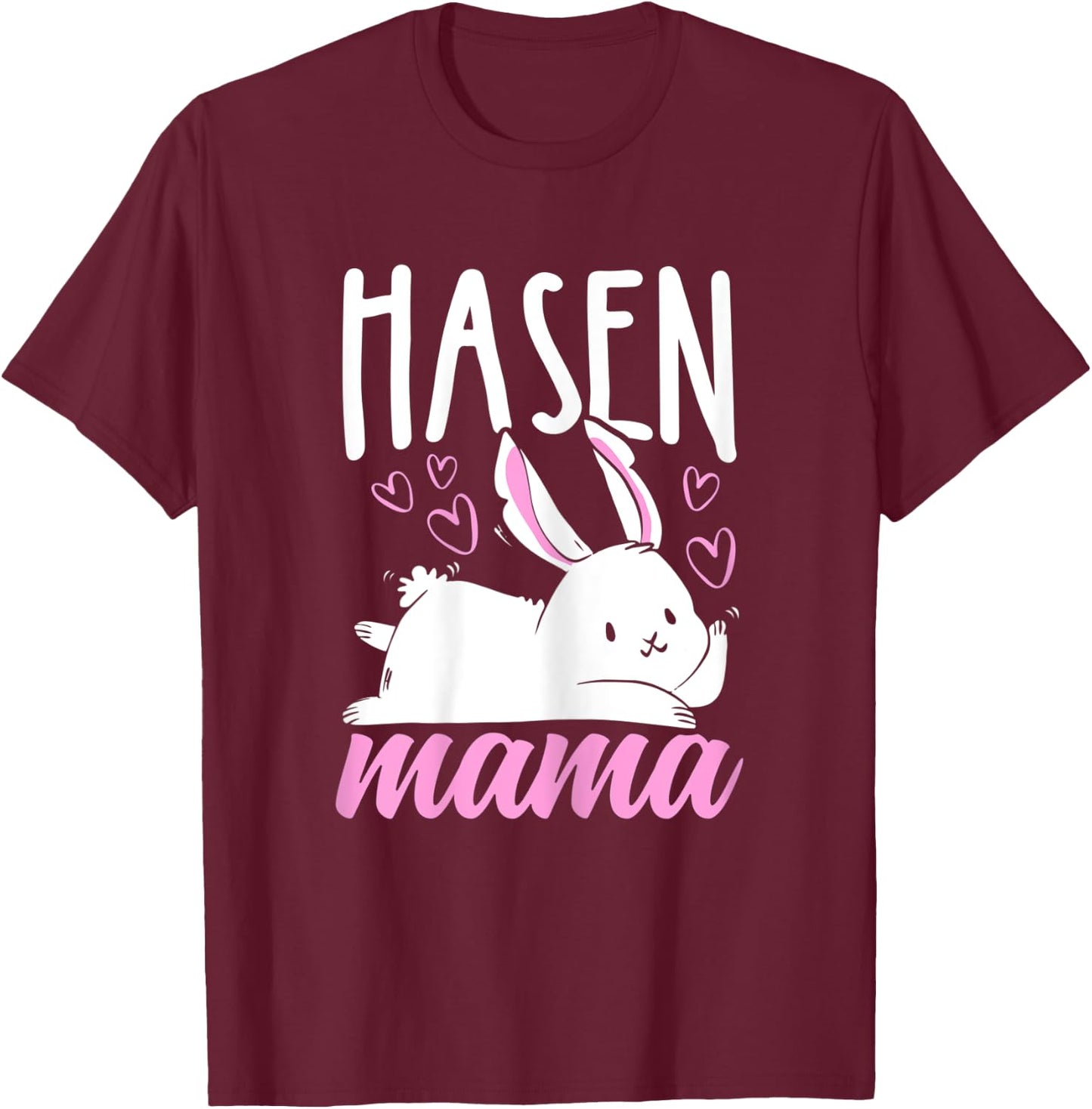 Damen Mama Hase Muttertagsgeschenk Ostern Hasen Mama T-Shirt - T-Shirt | Maroon