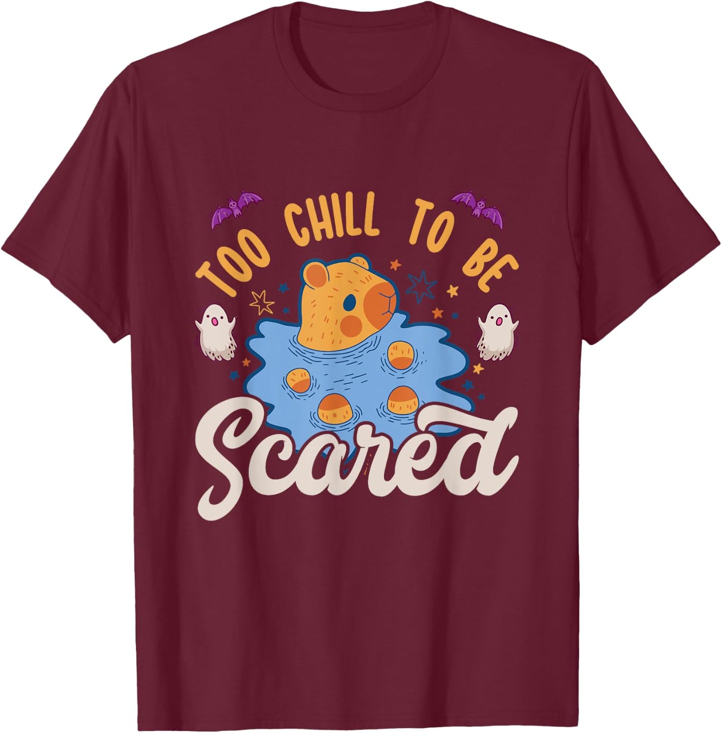 Spooky Capybara Squad Rodent Animal Halloween Capybara T-Shirt - T-Shirt | Maroon