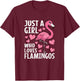 Just A Girl Who Loves Flamingos Cute Flamingo Lover Girls T-Shirt - T-Shirt | Maroon