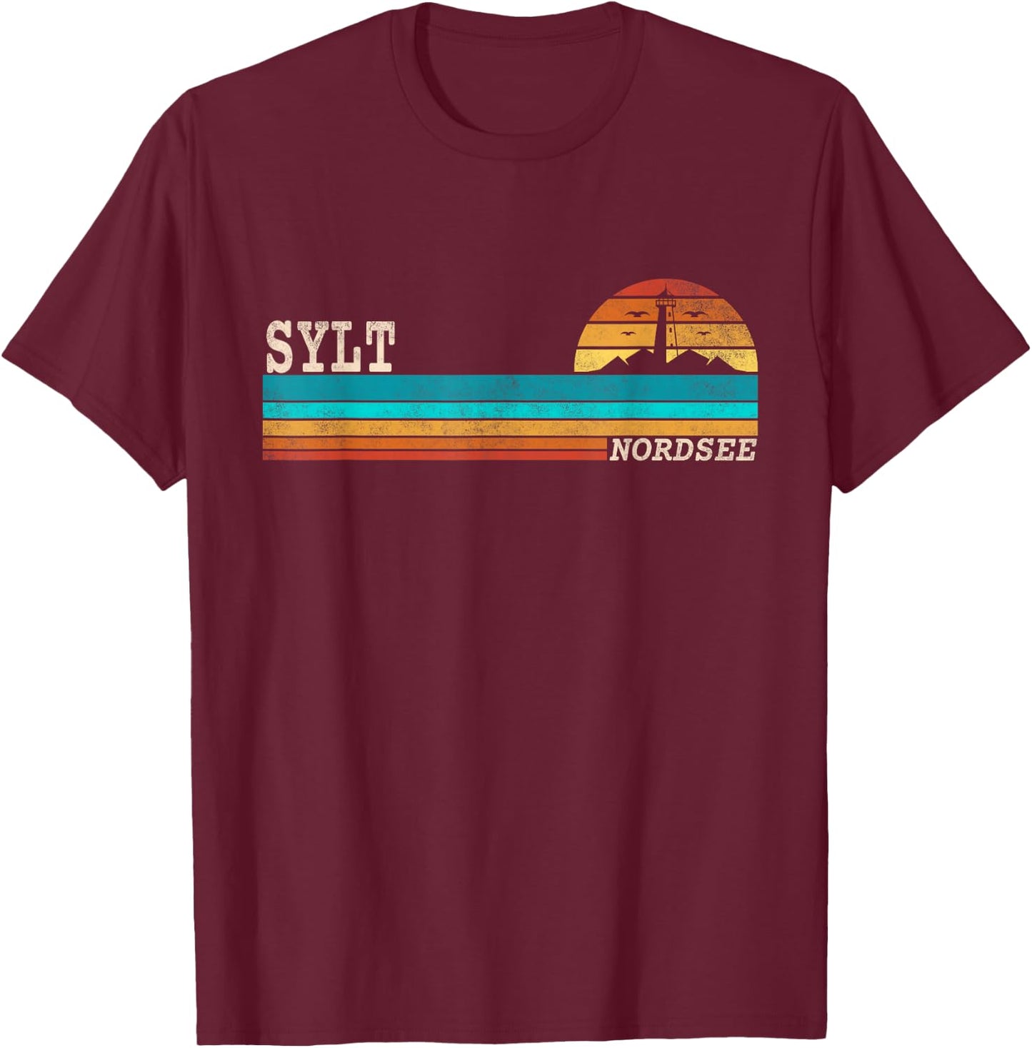 Nordseeinsel Sylt T-Shirt - T-Shirt | Maroon