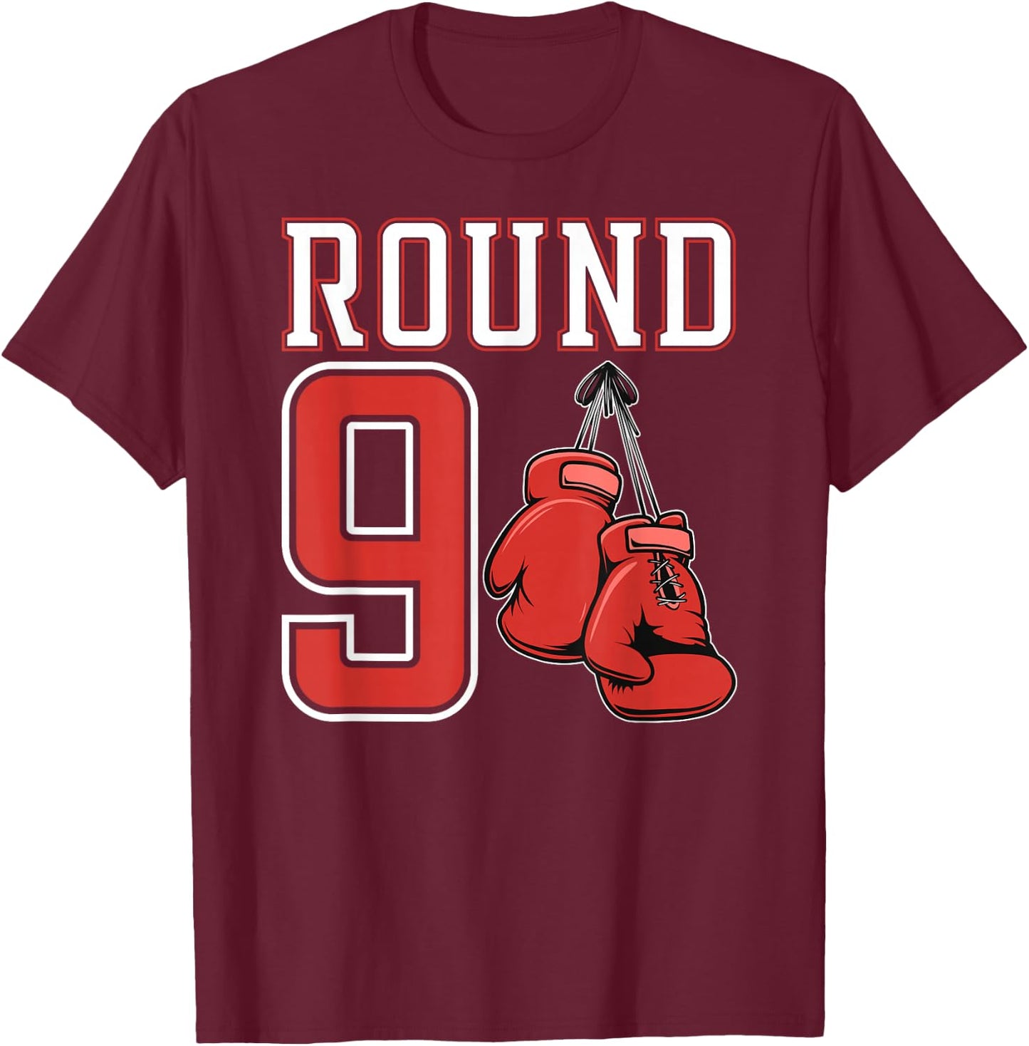 9th Birthday Boxing Boy 9 Year Old Boxer Bday Party T-Shirt - T-Shirt | Maroon