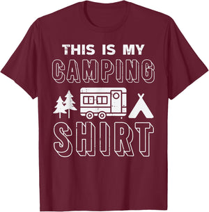 This Is My Camping Shirt Funny Van Camper Men Women Kids T-Shirt - T-Shirt | Maroon