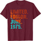 Édition limitée Juin 1975 Anniversaire T-Shirt - T-Shirt | Maroon