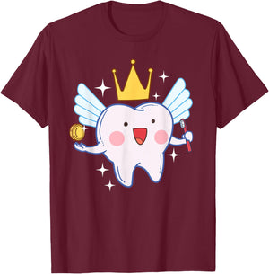 Tooth Fairy Funny Magical Dental Kids Gift Shirt T-Shirt - T-Shirt | Maroon