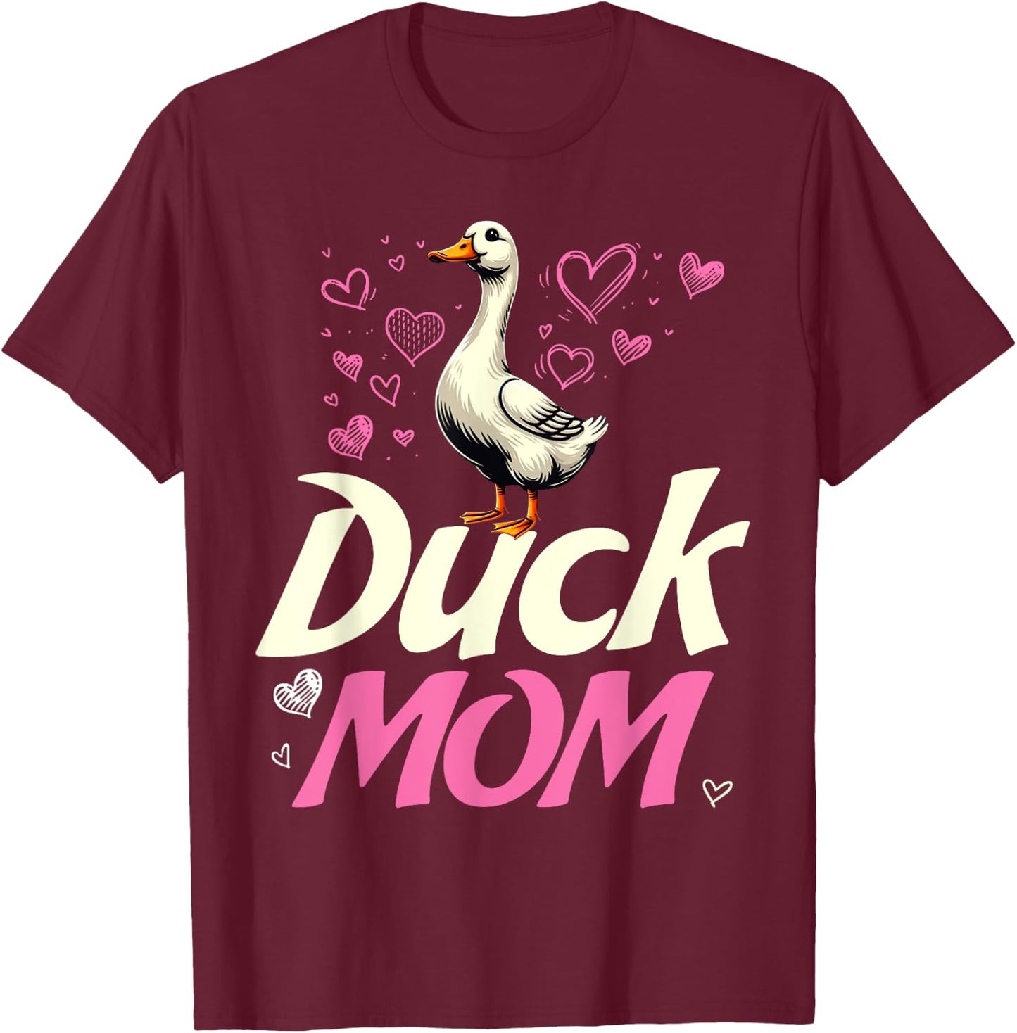 Crazy Duck Lady Funny Duck Lover Gifts Girls Women Duck Mom T-Shirt - T-Shirt | Maroon
