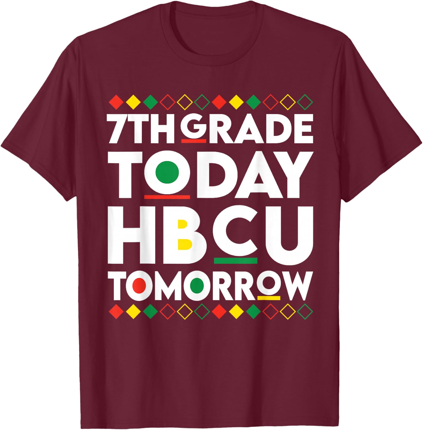 Future HBCU College Student 7th Grade Today HBCU Tomorrow T-Shirt - T-Shirt | Maroon