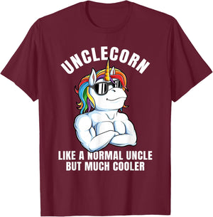 Unclecorn Cool Uncle Unicorn Birthday T-Shirt - T-Shirt | Maroon