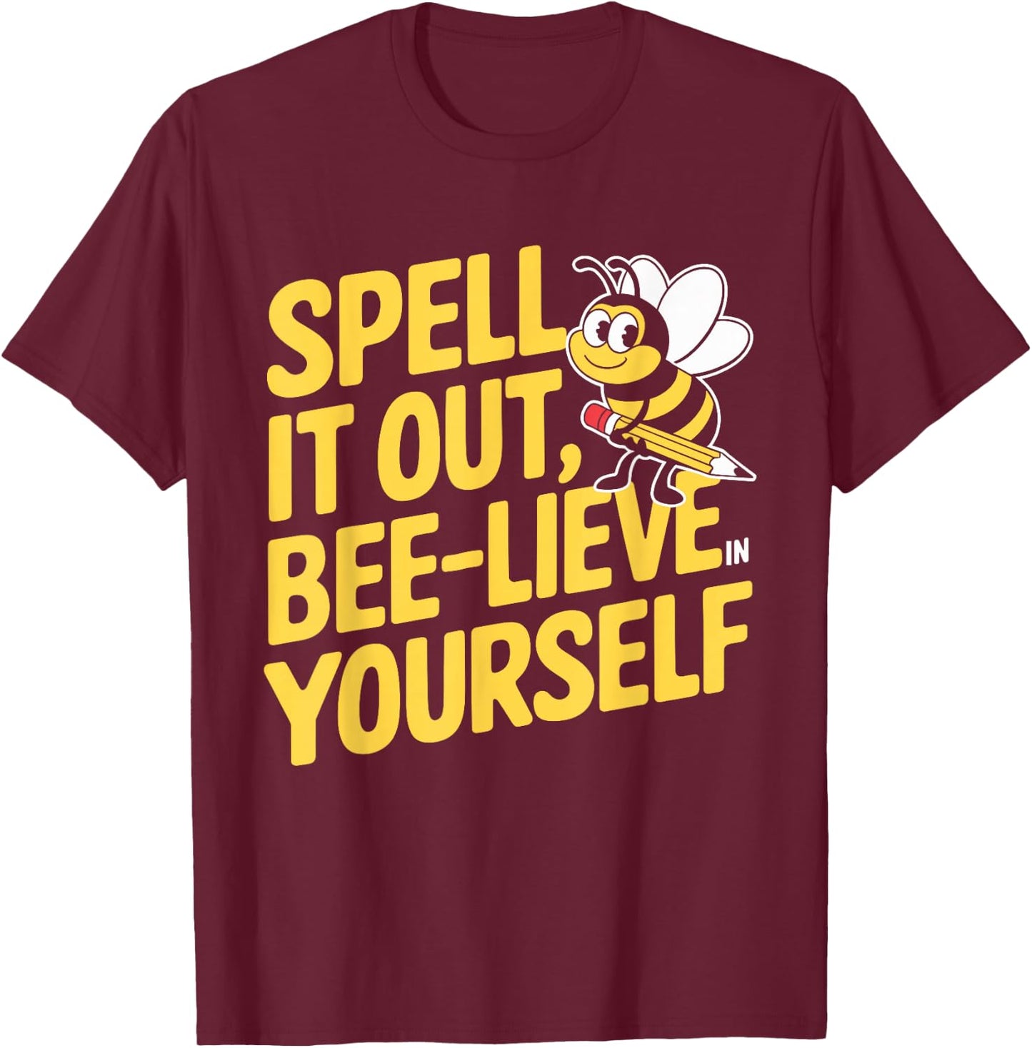 Spelling Bee Humour Spelling Champion Word Nerd Spelling T-Shirt - T-Shirt | Maroon