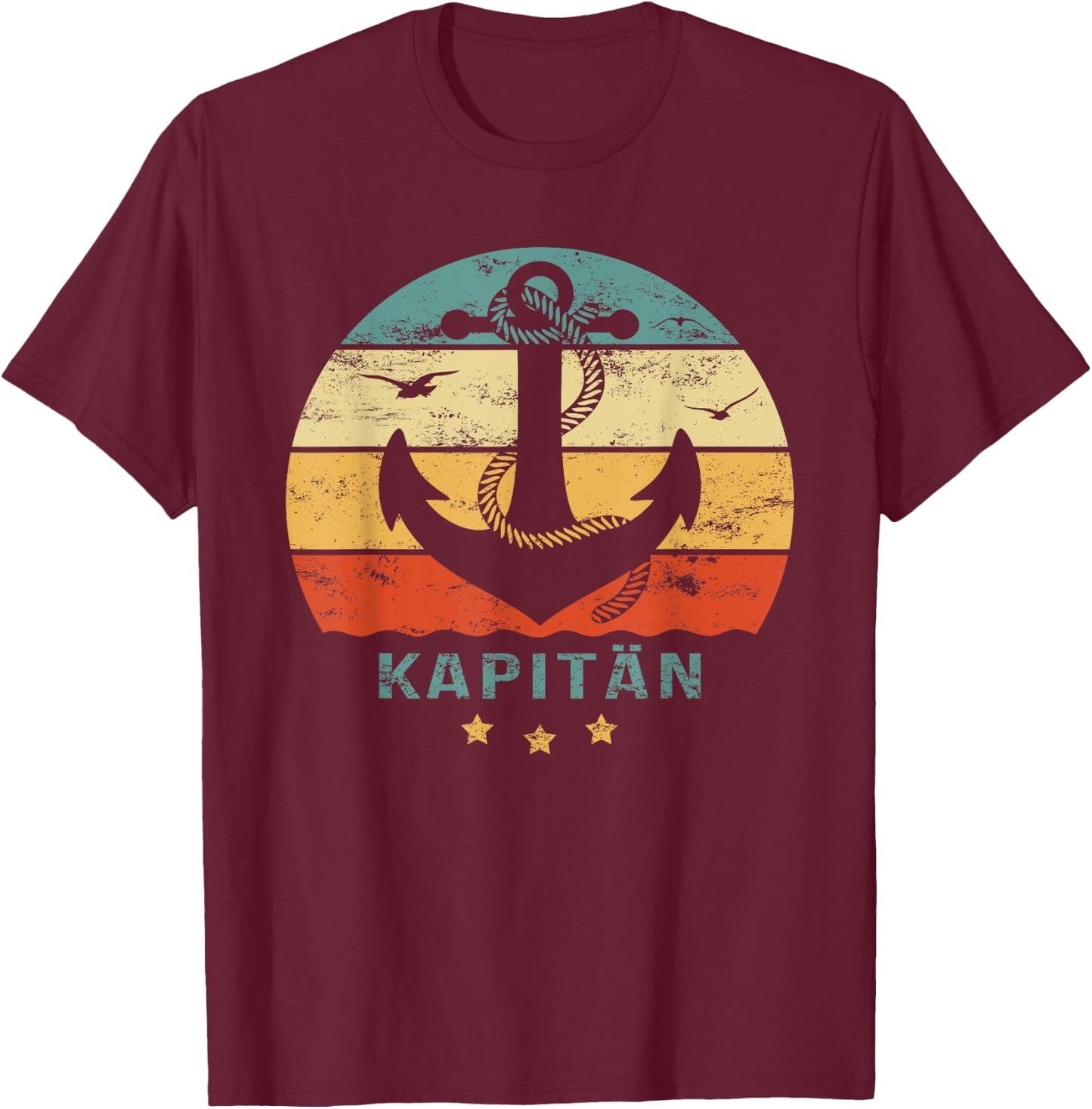 Men's Captain Anchor Design Boat Driving Licence for Captain , black, s T-Shirt - T-Shirt | Maroon