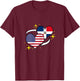 Dominican Republic American Flag Heart Dominican Women T-Shirt - T-Shirt | Maroon