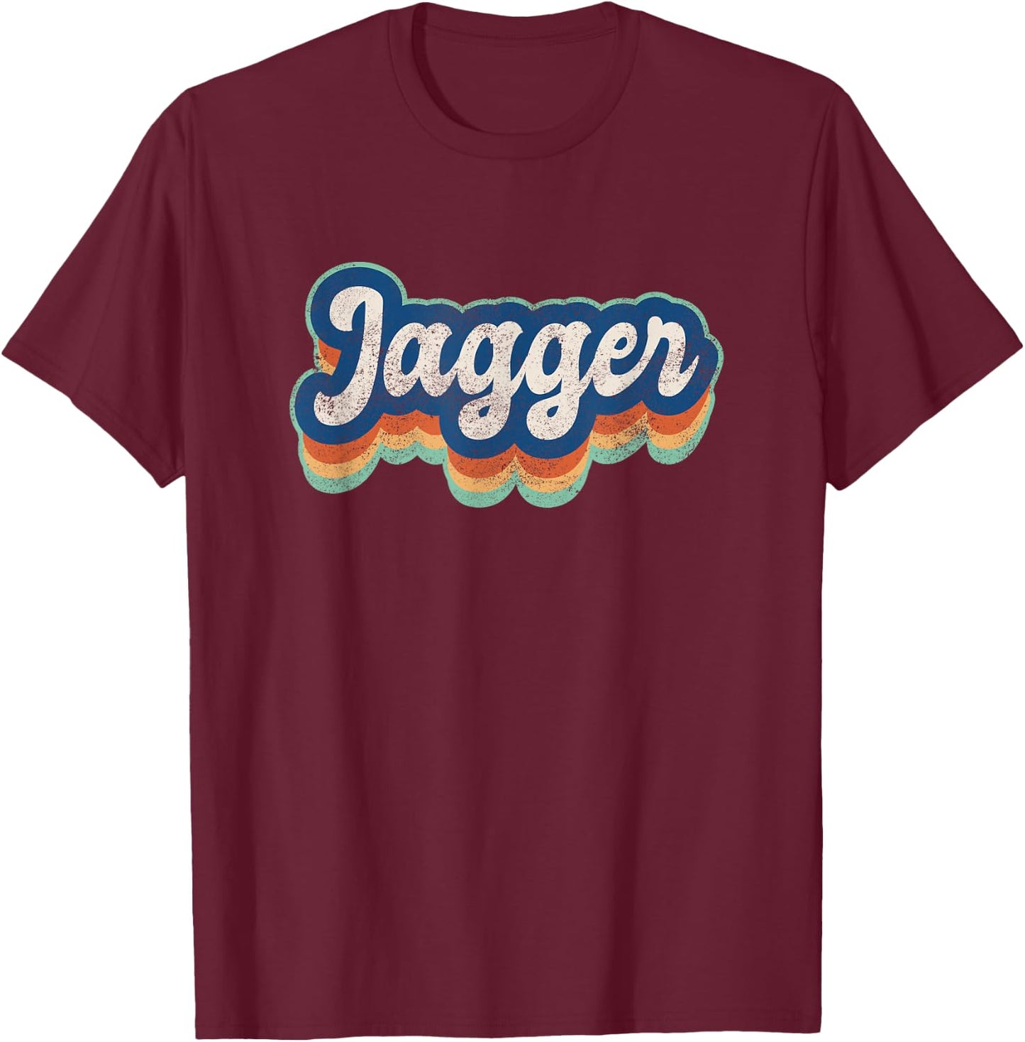 Jagger First Name Boy Vintage Style 70s 80s Personalized T-Shirt - T-Shirt | Maroon
