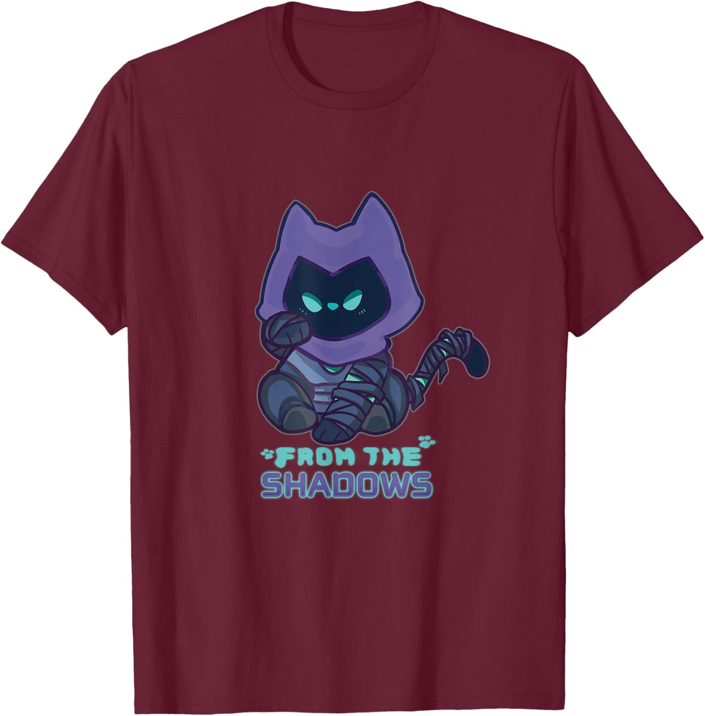 Chibi Omen Cat Valorant Gaming Cute , black T-Shirt - T-Shirt | Maroon