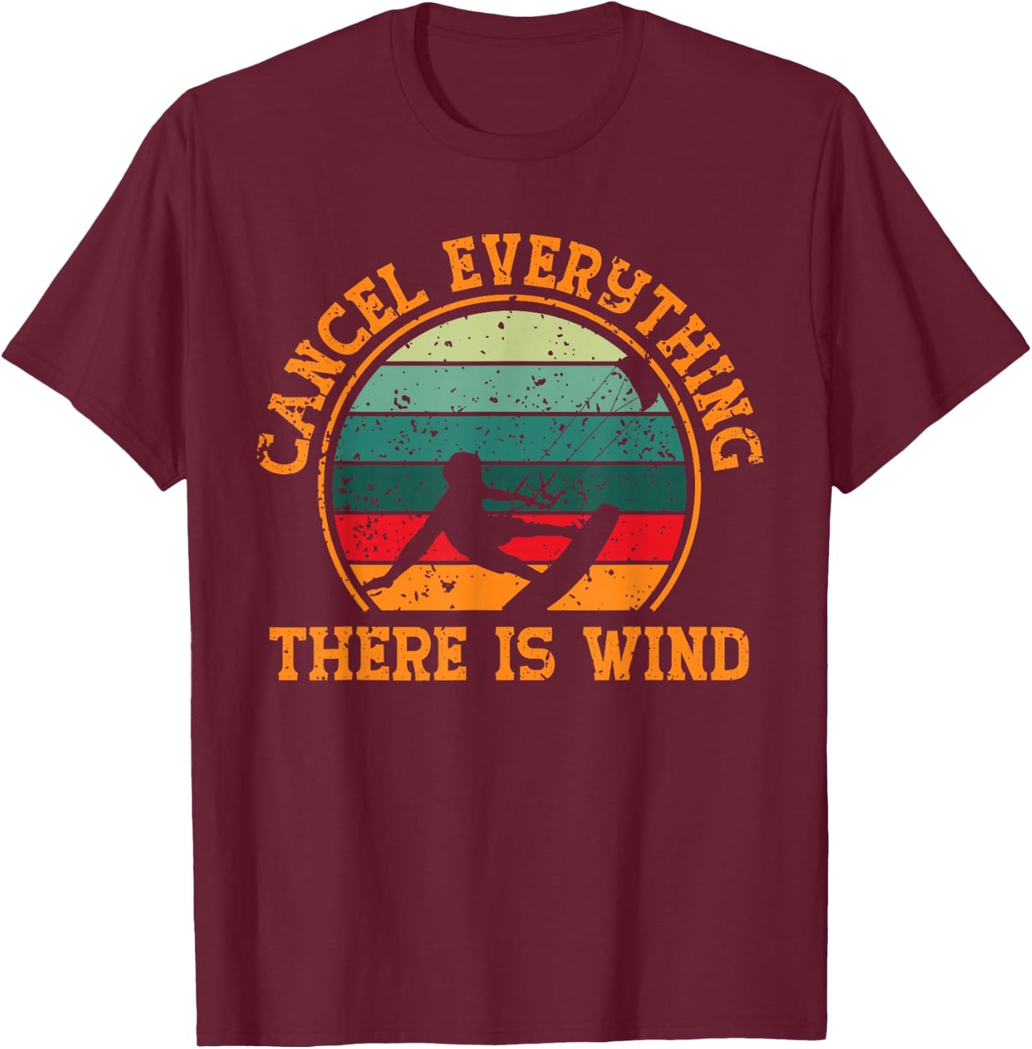 Kite Surfing - Surfing - Kitesurfing - Kiteboarding Wind Lover's T-Shirt - T-Shirt | Maroon