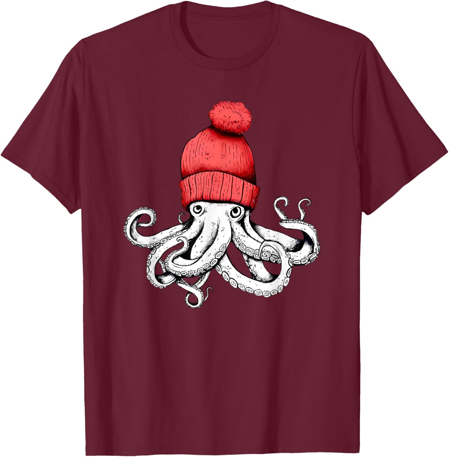 Octopus Chillin T-Shirt - T-Shirt | Maroon