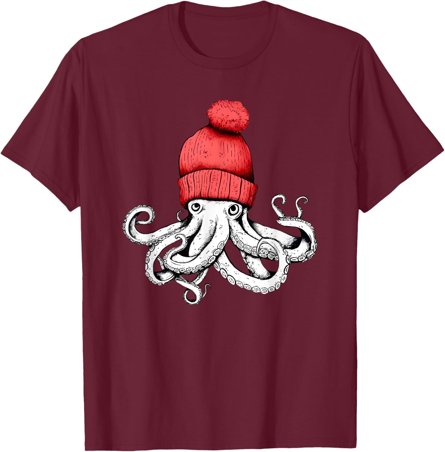 Octopus Chillin T-Shirt - T-Shirt | Maroon