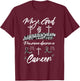 My God Is Stronger Than Neuroendocrine Cancer Zebra Ribbon T-Shirt - T-Shirt | Maroon