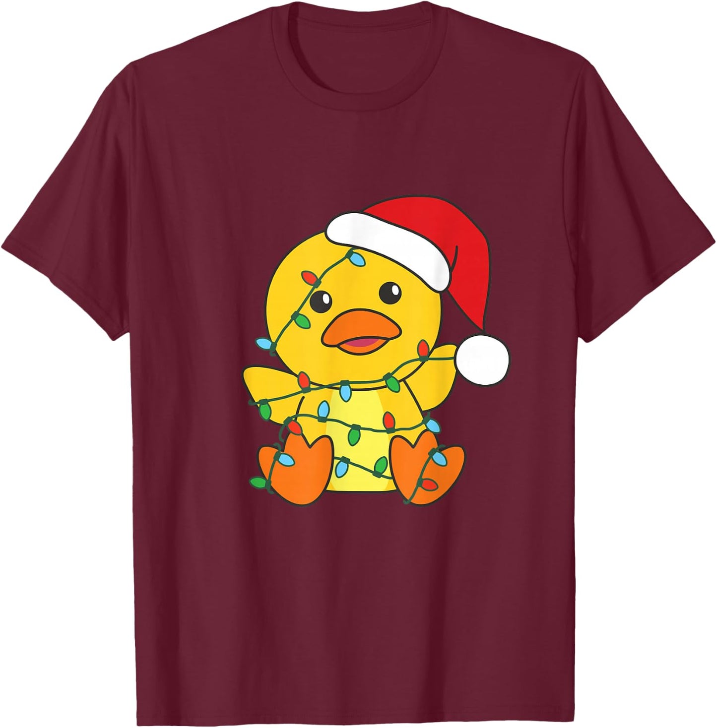Duck Merry Christmas Winter Animals Duck T-Shirt - T-Shirt | Maroon
