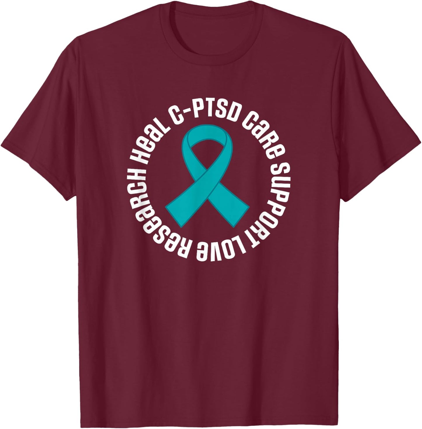C-PTSD Awareness Ribbon Support Month T-Shirt - T-Shirt | Maroon