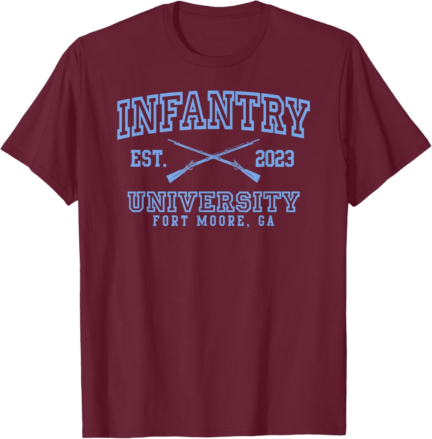 American Marauder: Infantry University Fort Moore GA T-Shirt - T-Shirt | Maroon