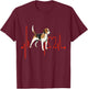 Anglo-French Small Venerie Dog Heartbeat Adorable Fan , Black, S T-Shirt - T-Shirt | Maroon