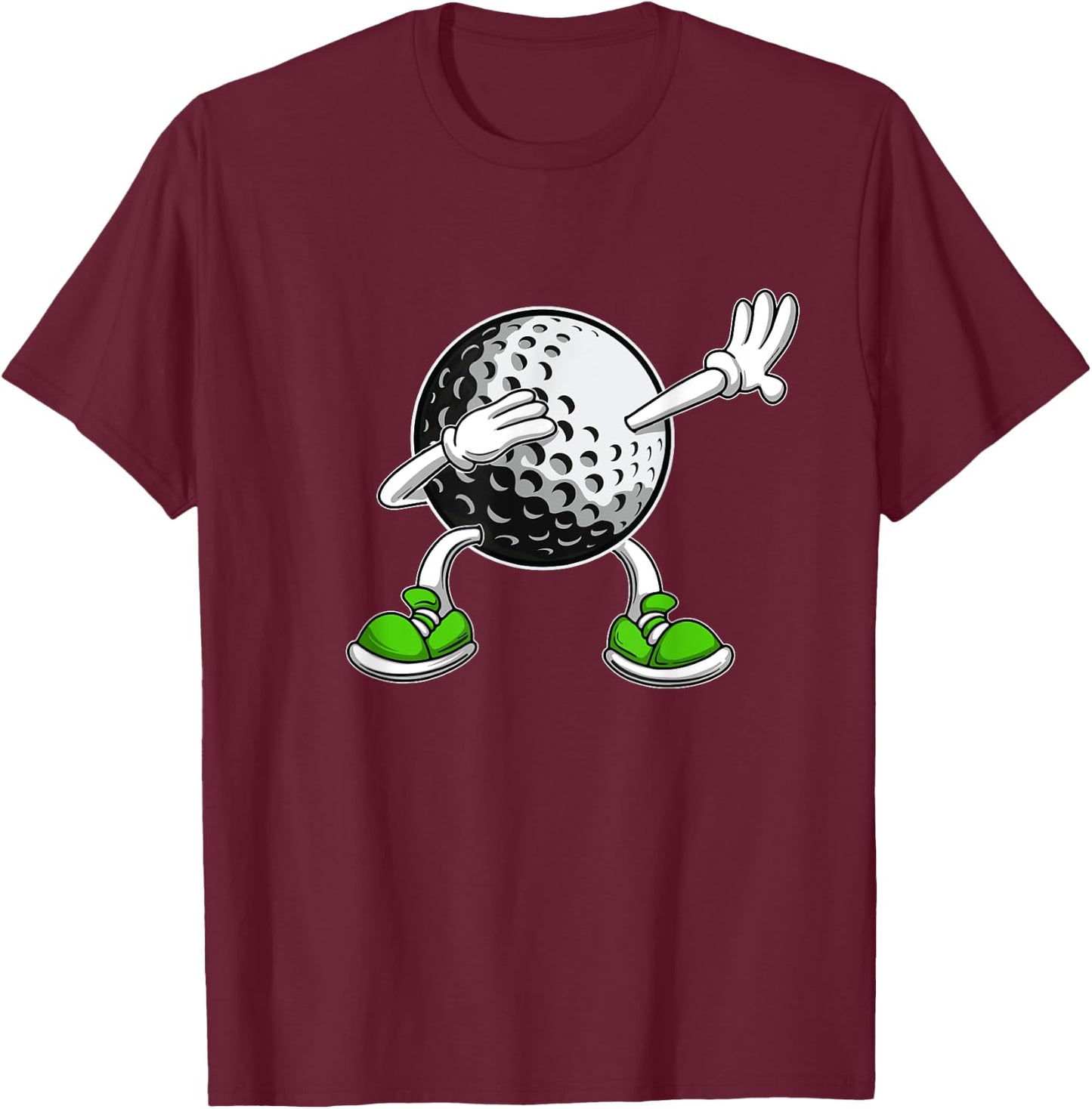 Dabbing Golf Ball - Golf Lover Golfing Golfer Putter T-Shirt - T-Shirt | Maroon