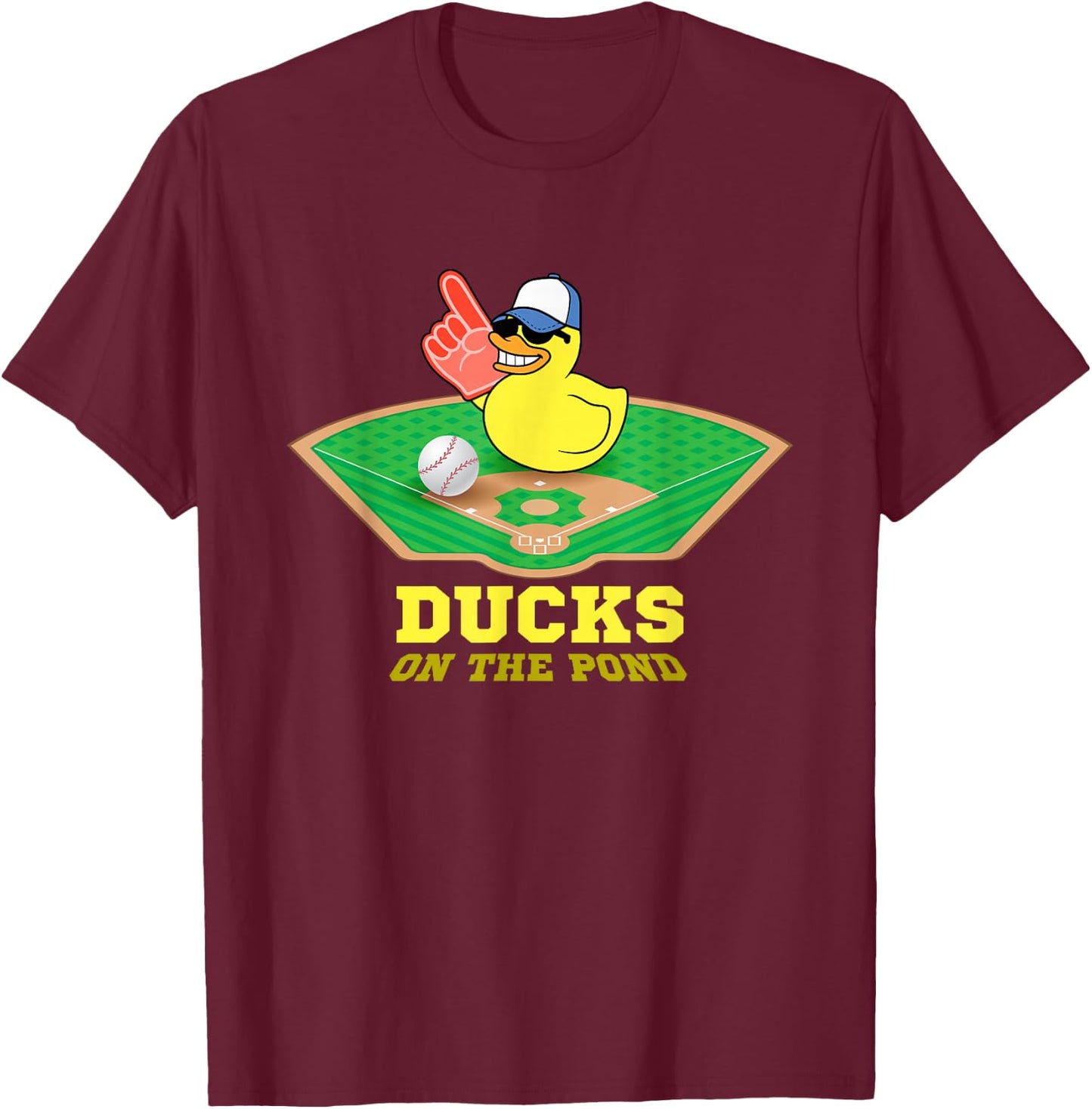 Ducks on the Pond Baseball Ducks on the Pond Baseball Sport T-Shirt - T-Shirt | Maroon