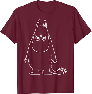 Moomin Angry Moomintroll , black T-Shirt - T-Shirt | Maroon