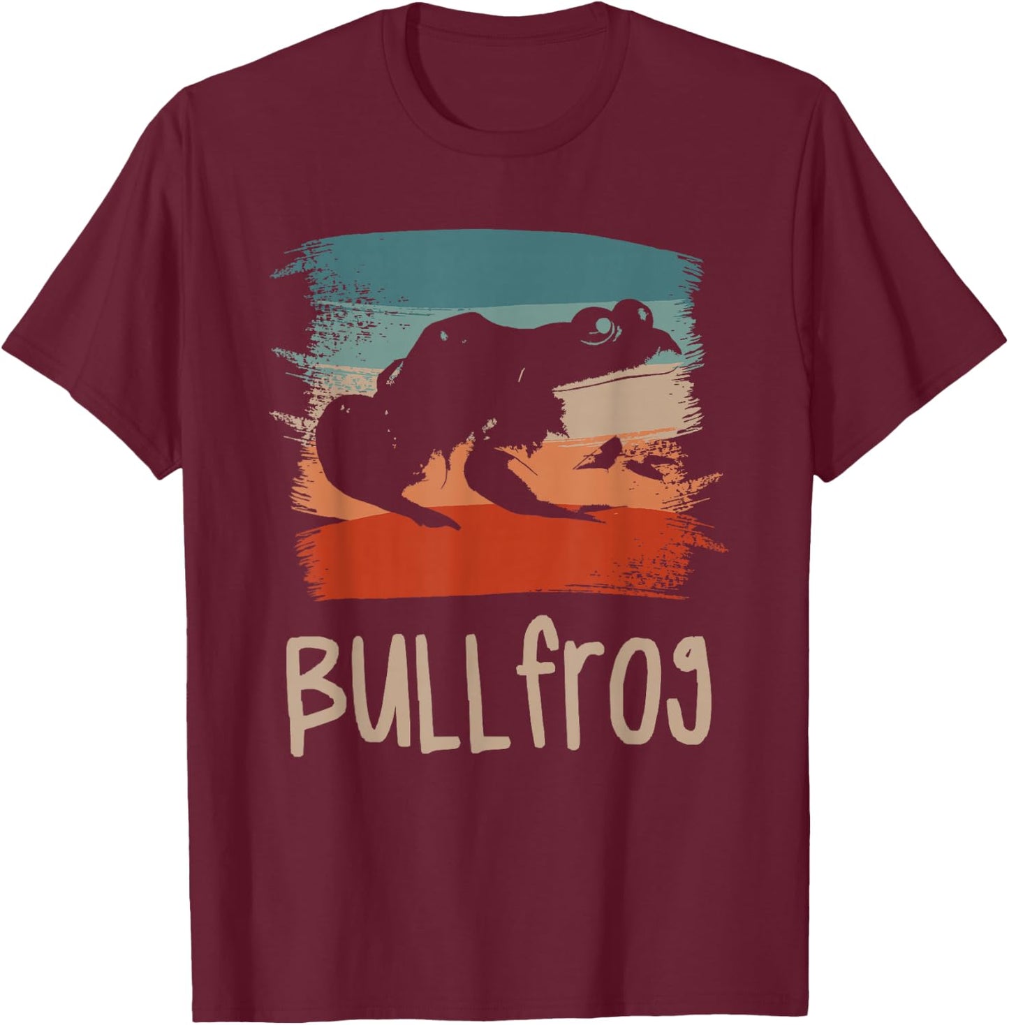 Retro Vintage Bullfrog Bullfrogs T-Shirt - T-Shirt | Maroon