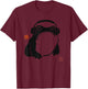 Funny Matsumoto Hoji Grumpy Frog Headphones Music Art T-Shirt - T-Shirt | Maroon