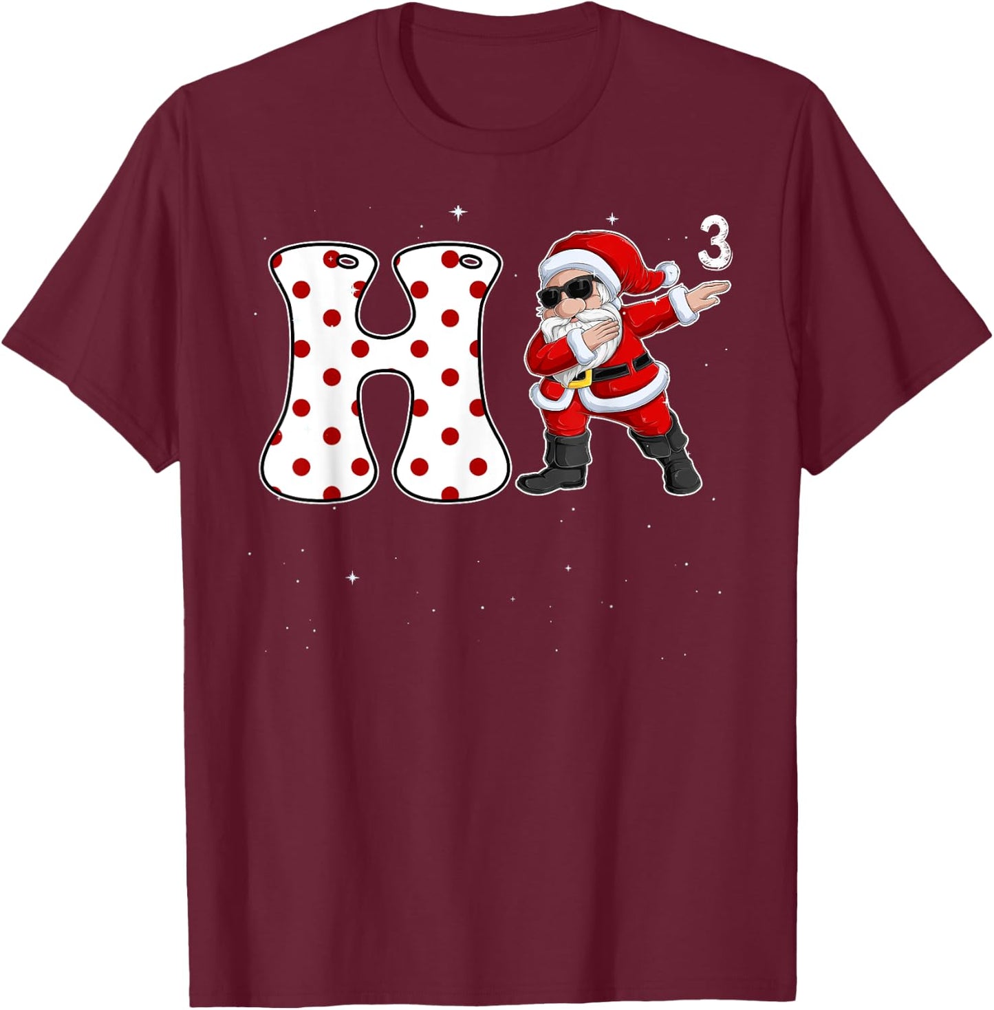 Ho cubbed Funny Christmas Dabbing Santa T-Shirt - T-Shirt | Maroon
