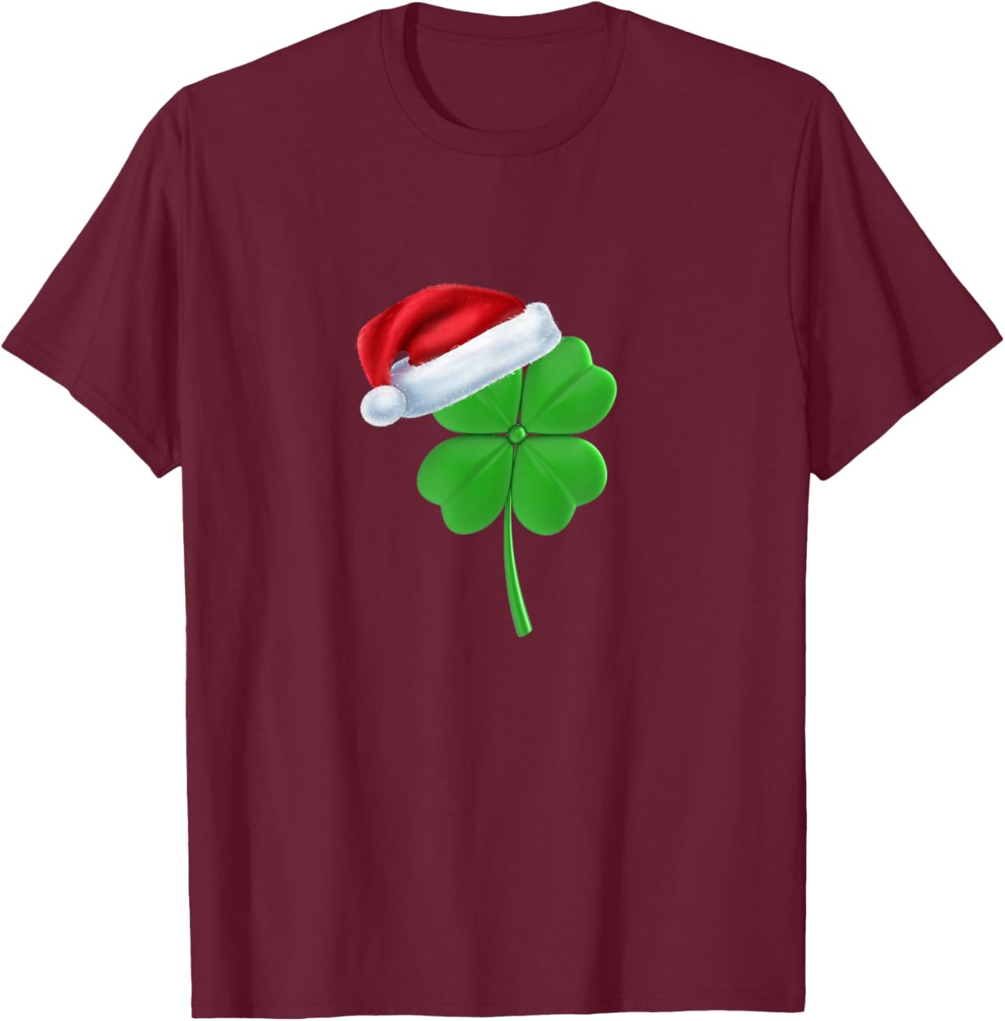 Irish Shamrock Lucky Clover Christmas Holiday Party T-Shirt - T-Shirt | Maroon