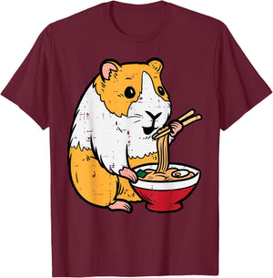 Guinea Pig Ramen Kawaii Cavy Anime Japanese Men Kids Women T-Shirt - T-Shirt | Maroon