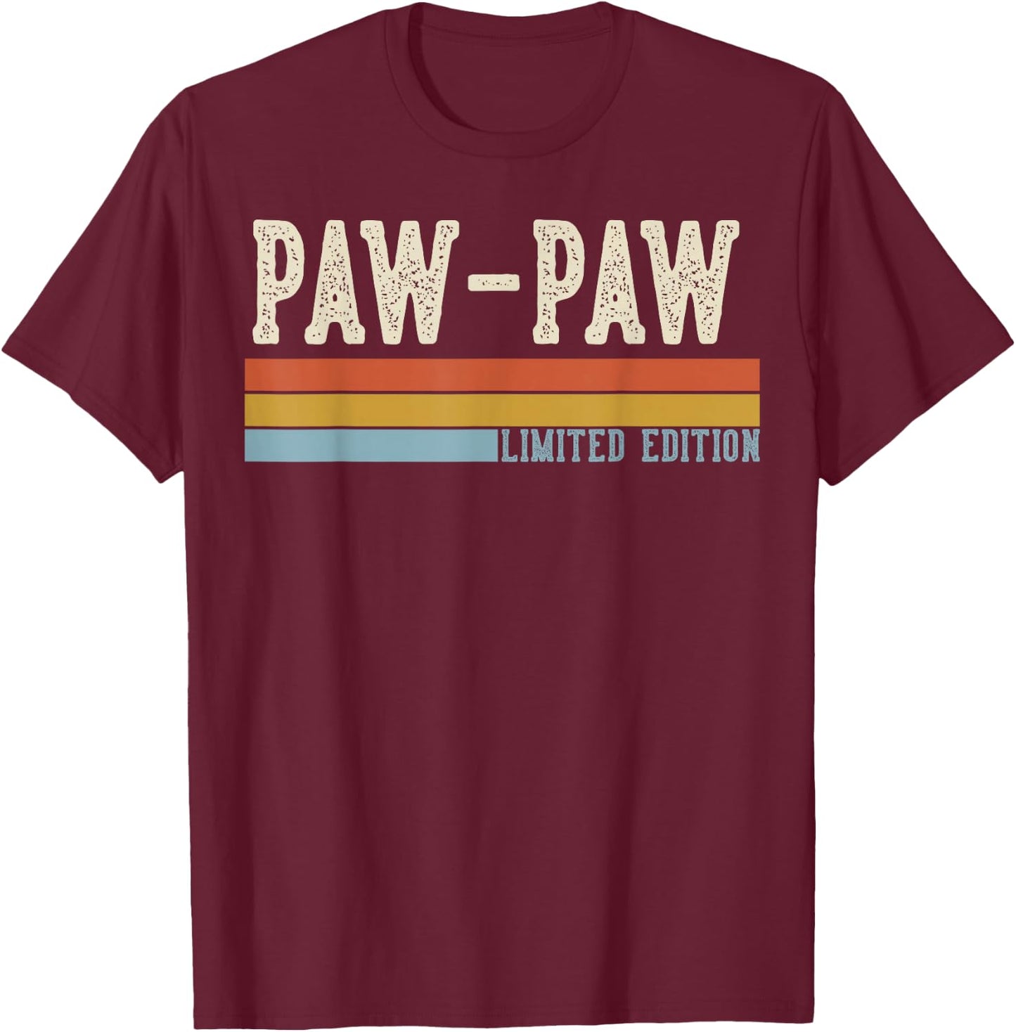 PAW-PAW Vintage Grandpa Retro Fathers Day T-Shirt - T-Shirt | Maroon