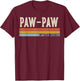 PAW-PAW Vintage Grandpa Retro Fathers Day T-Shirt - T-Shirt | Maroon