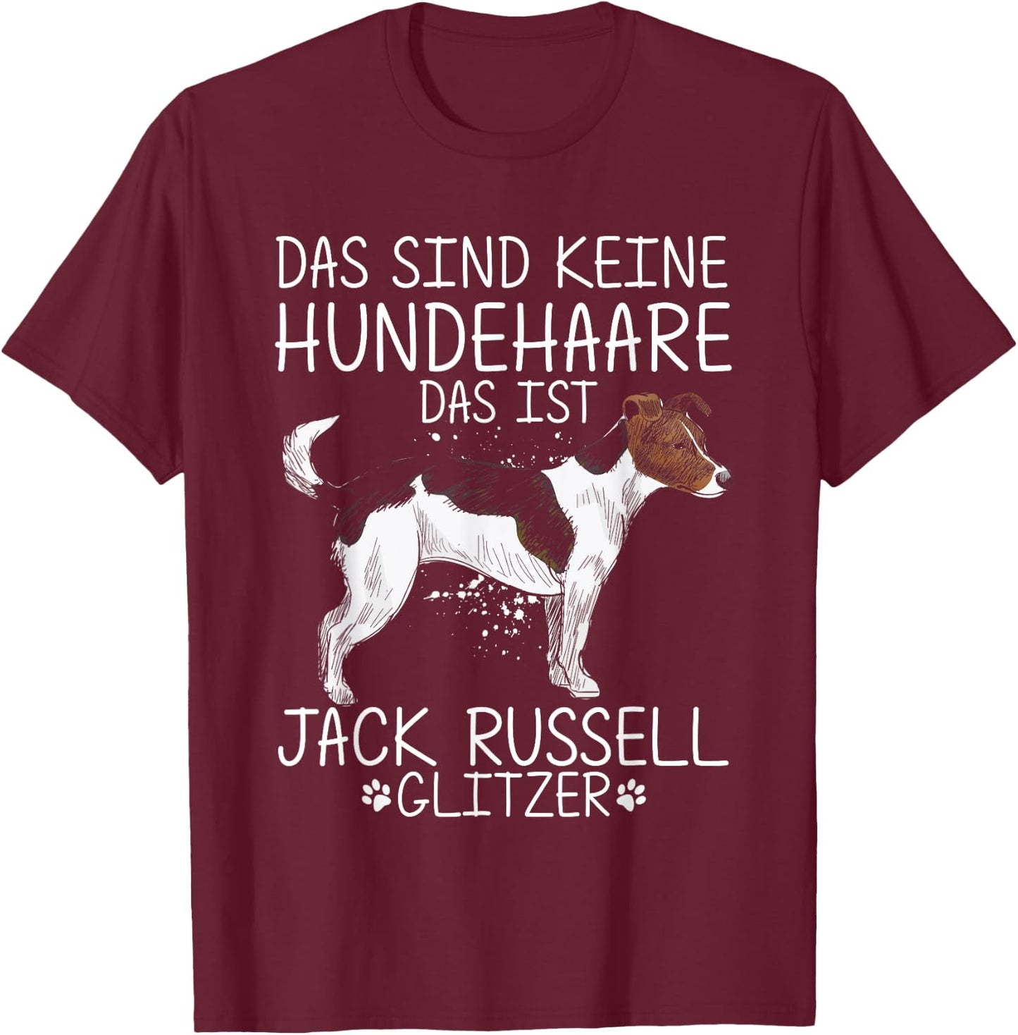 Jack Russell Terrier Hund Glitzer Geschenk Hundeliebhaber T-Shirt - T-Shirt | Maroon