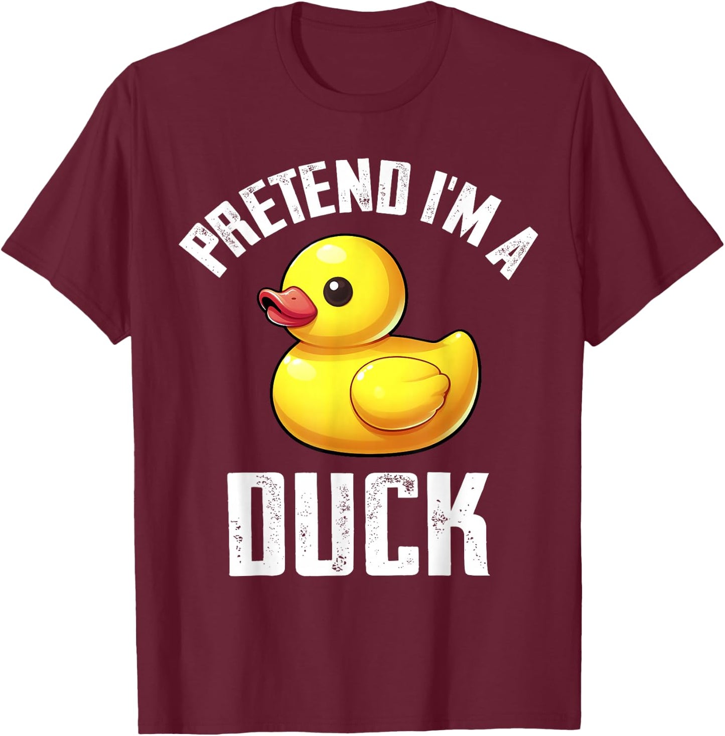 Pretend I'm A Duck Costume Funny Duck Halloween Costume T-Shirt - T-Shirt | Maroon