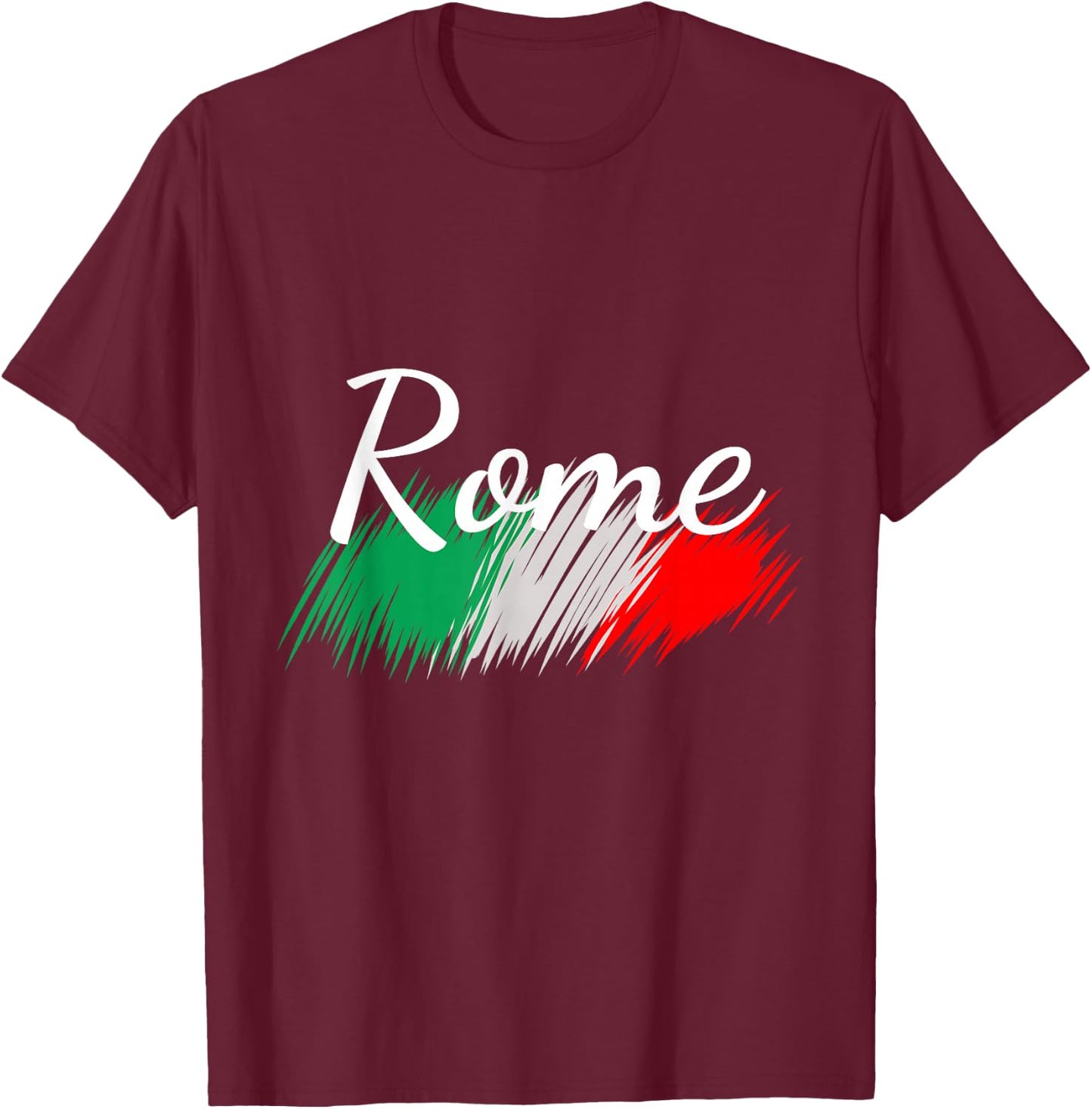 Rome Italy Flag Roma Italia Souvenir Matching Italian T-Shirt - T-Shirt | Maroon
