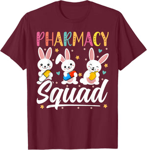 Pharmacy Squad - Easter Bunny Day April 17th Pharmacist T-Shirt - T-Shirt | Maroon