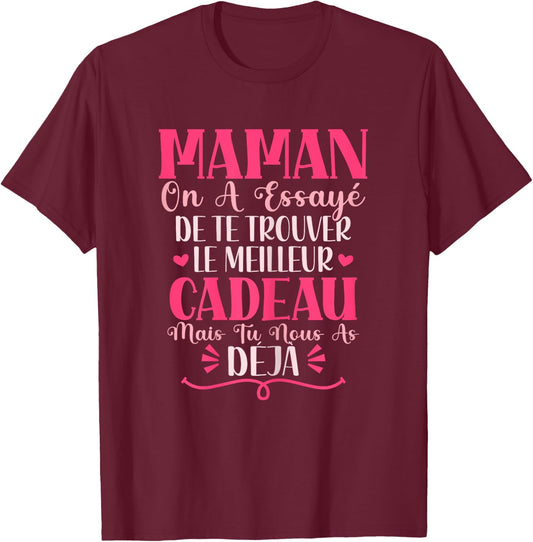 Mom Gift Mother's Day Personalised , Black T-Shirt - T-Shirt | Maroon