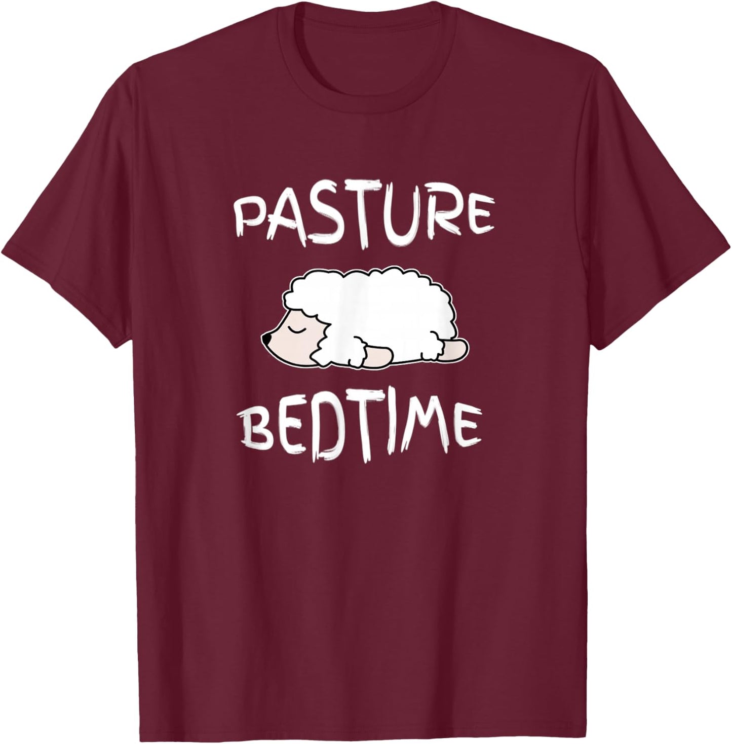 Lazy Sheep Pajamas Pasture Bedtime Pajama for Bedtime T-Shirt - T-Shirt | Maroon