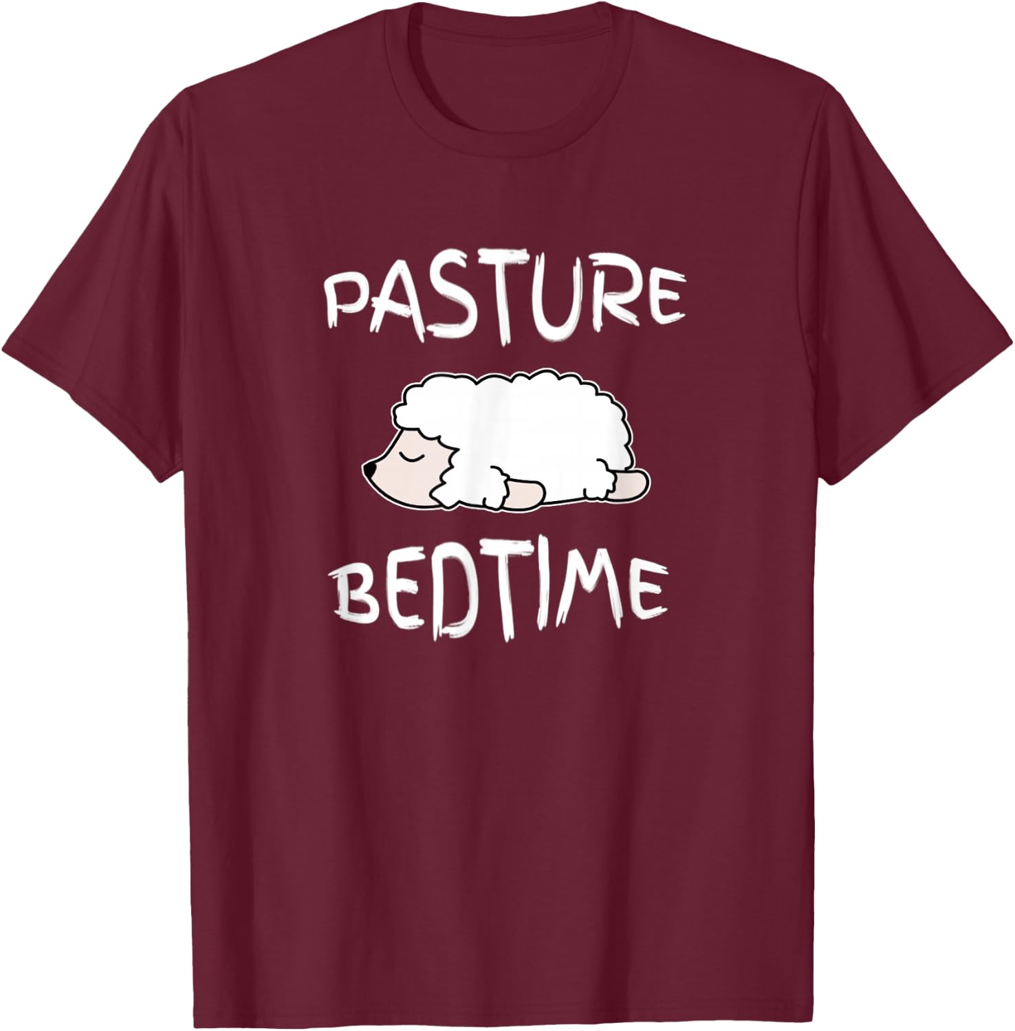 Lazy Sheep Pajamas Pasture Bedtime Pajama for Bedtime T-Shirt - T-Shirt | Maroon