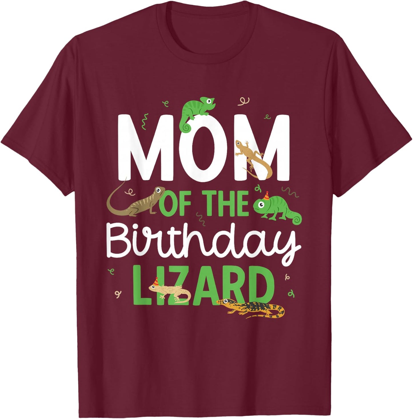 Children's Reptile Lizard Birthday T-Shirt - T-Shirt | Maroon