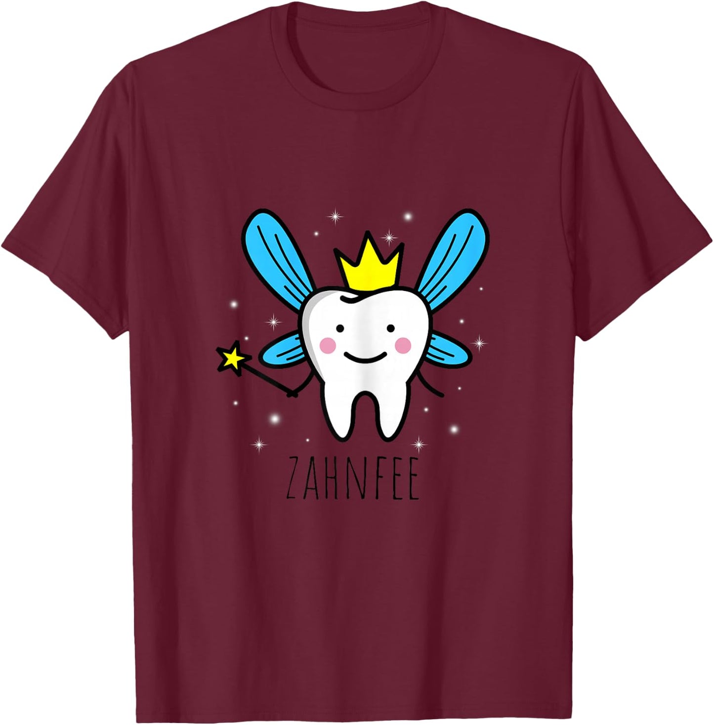 Tooth Fairy Carnival Party Costume Fancy Dress Teeth , White T-Shirt - T-Shirt | Maroon