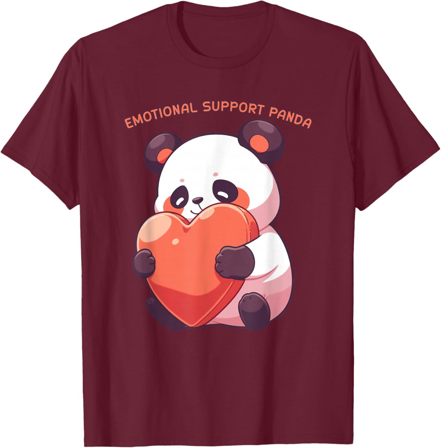Emotional Support Panda Cute Kawaii Panda Japanese T-Shirt - T-Shirt | Maroon