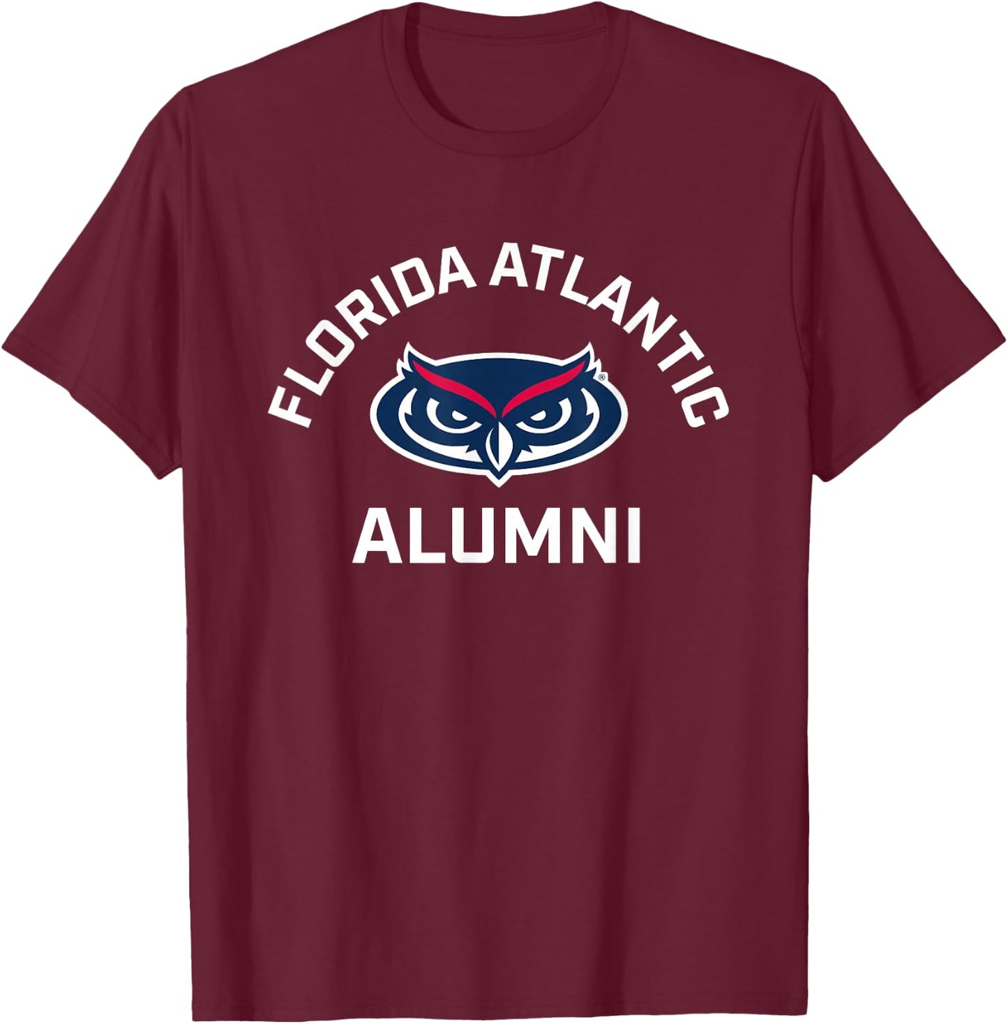 Florida Atlantic University FAU Owls Arched Alumni T-Shirt - T-Shirt | Maroon